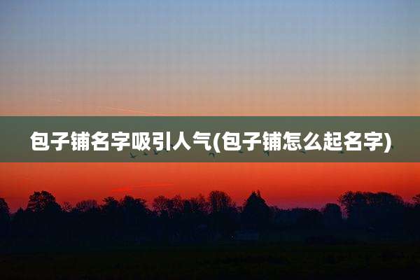 包子铺名字吸引人气(包子铺怎么起名字)