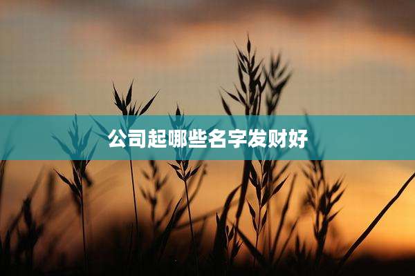 公司起哪些名字发财好