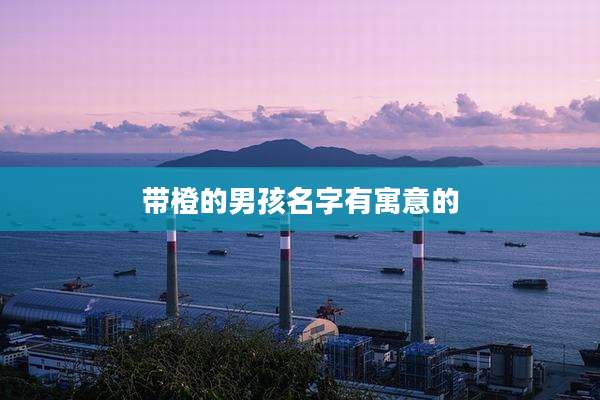 带橙的男孩名字有寓意的