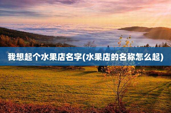 我想起个水果店名字(水果店的名称怎么起)