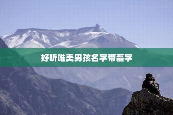 好听唯美男孩名字带磊字