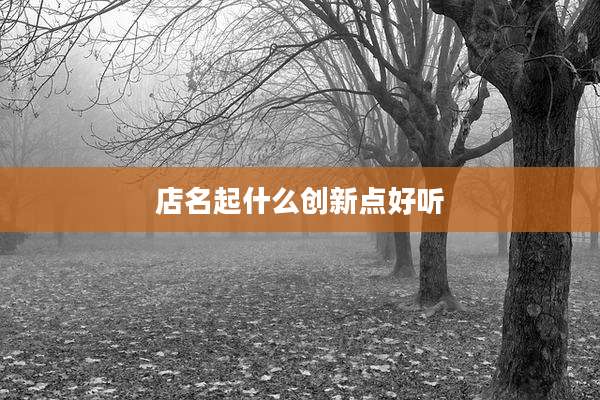 店名起什么创新点好听