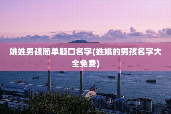 姚姓男孩简单顺口名字(姓姚的男孩名字大全免费)