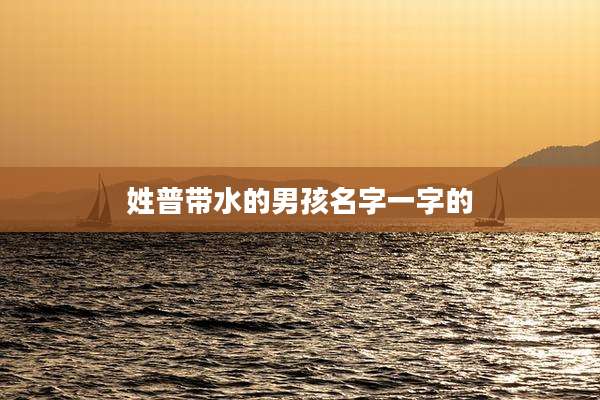 姓普带水的男孩名字一字的