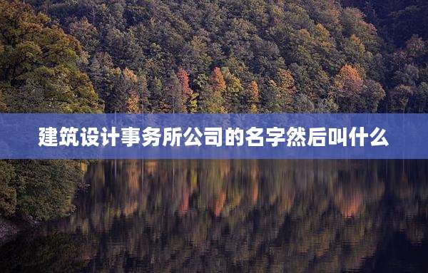 建筑设计事务所公司的名字然后叫什么