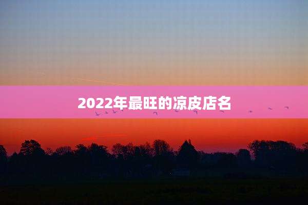 2022年最旺的凉皮店名