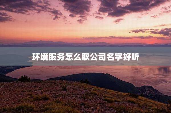 环境服务怎么取公司名字好听