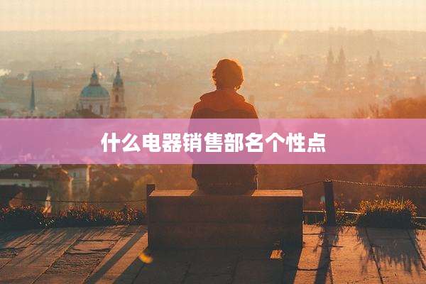 什么电器销售部名个性点