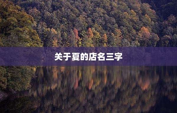 关于夏的店名三字