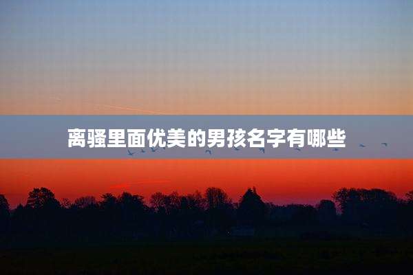 离骚里面优美的男孩名字有哪些