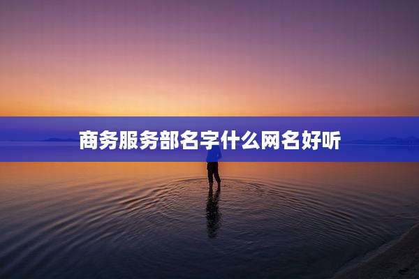 商务服务部名字什么网名好听
