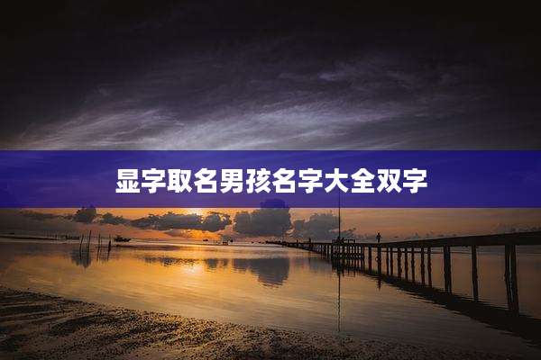 显字取名男孩名字大全双字