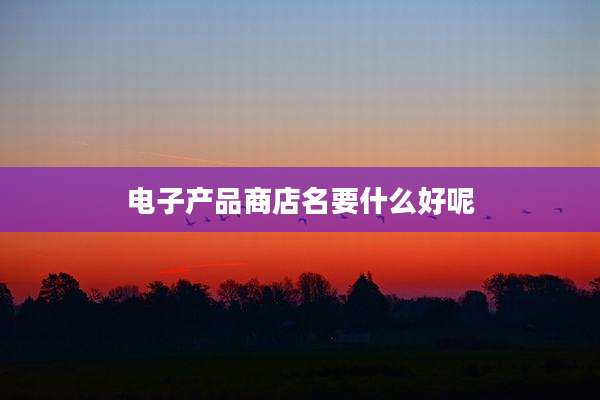 电子产品商店名要什么好呢