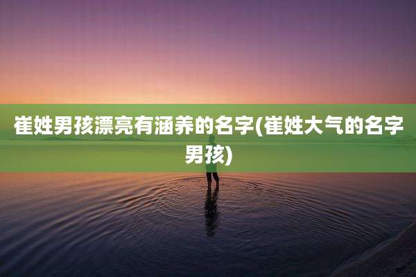 崔姓男孩漂亮有涵养的名字(崔姓大气的名字男孩)