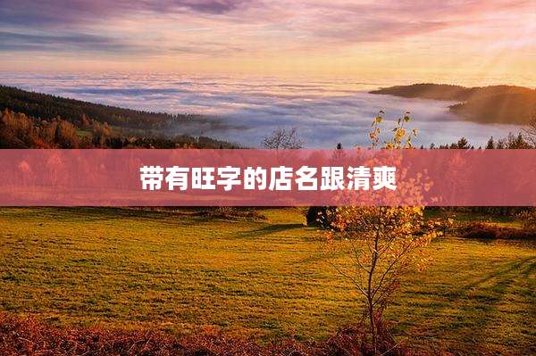 带有旺字的店名跟清爽