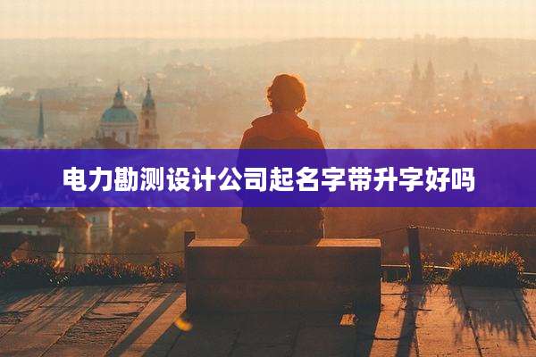 电力勘测设计公司起名字带升字好吗