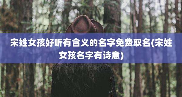 宋姓女孩好听有含义的名字免费取名(宋姓女孩名字有诗意)