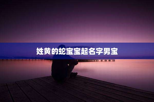 姓黄的蛇宝宝起名字男宝