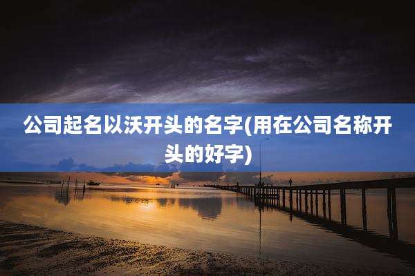 公司起名以沃开头的名字(用在公司名称开头的好字)