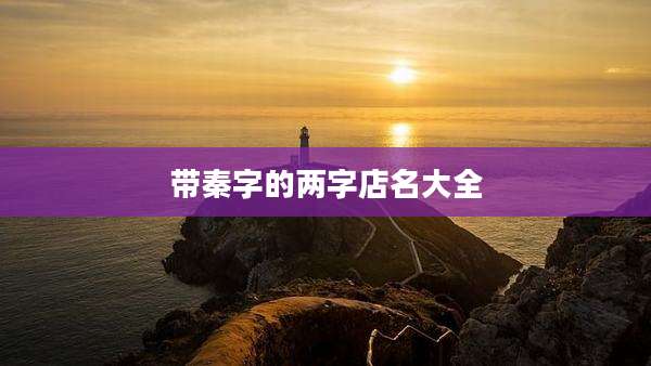 带秦字的两字店名大全