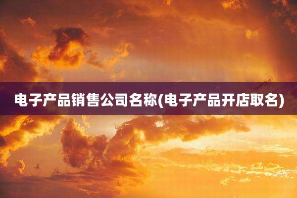 电子产品销售公司名称(电子产品开店取名)