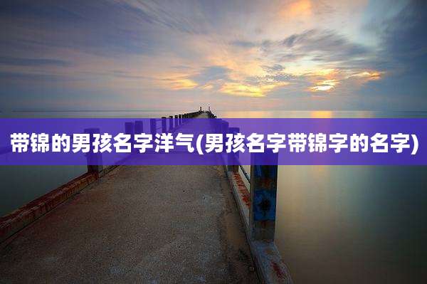 带锦的男孩名字洋气(男孩名字带锦字的名字)