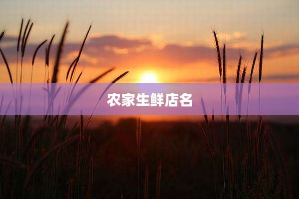 农家生鲜店名