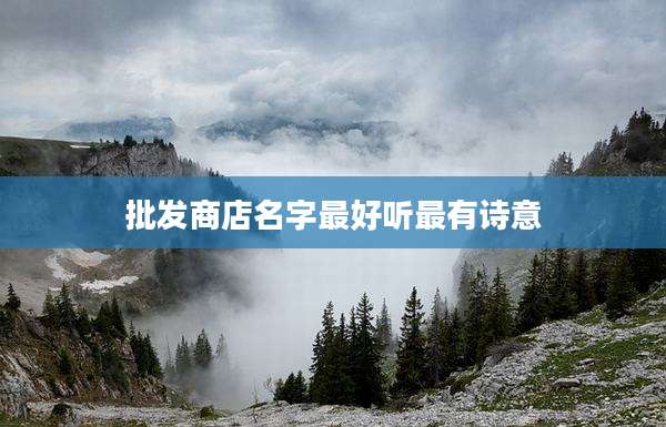 批发商店名字最好听最有诗意