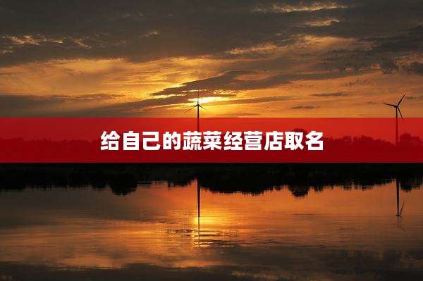 给自己的蔬菜经营店取名