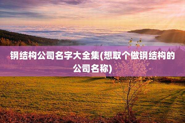 钢结构公司名字大全集(想取个做钢结构的公司名称)