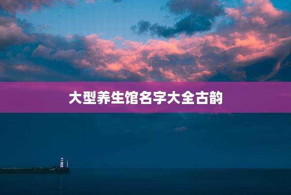 大型养生馆名字大全古韵