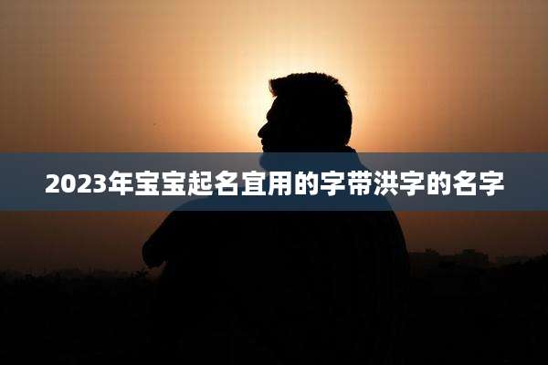 2023年宝宝起名宜用的字带洪字的名字