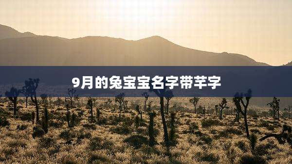 9月的兔宝宝名字带芊字