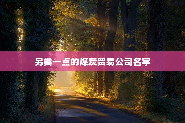 另类一点的煤炭贸易公司名字