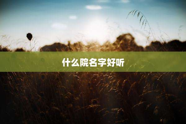 什么院名字好听