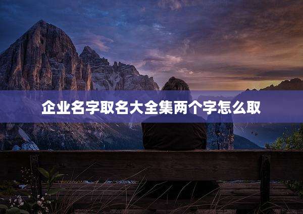 企业名字取名大全集两个字怎么取