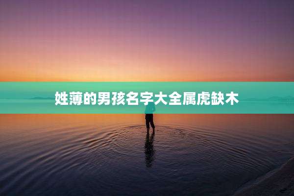 姓薄的男孩名字大全属虎缺木