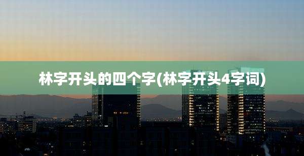 林字开头的四个字(林字开头4字词)
