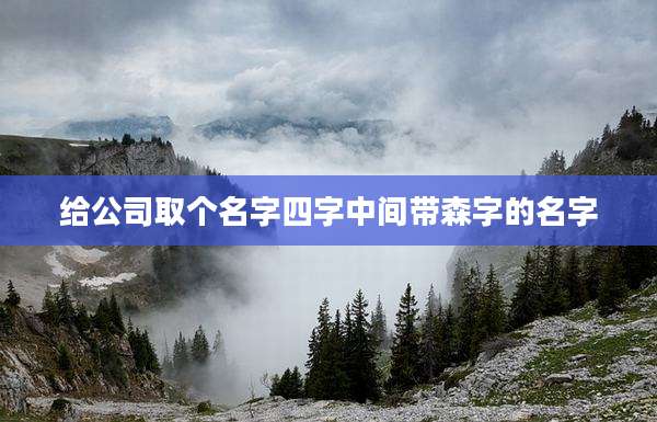 给公司取个名字四字中间带森字的名字
