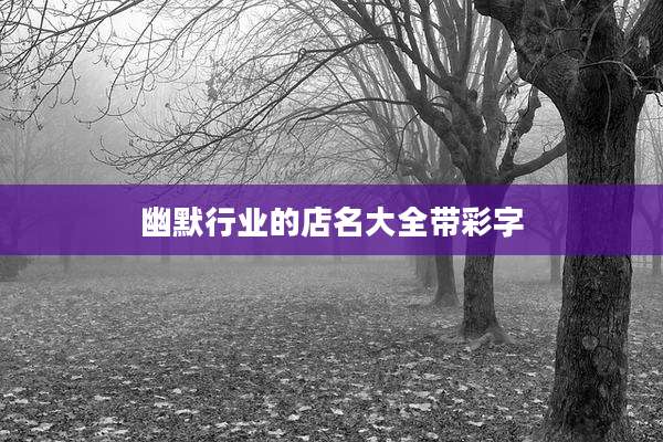 幽默行业的店名大全带彩字