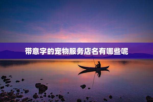 带意字的宠物服务店名有哪些呢