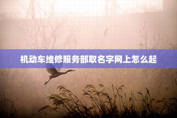 机动车维修服务部取名字网上怎么起