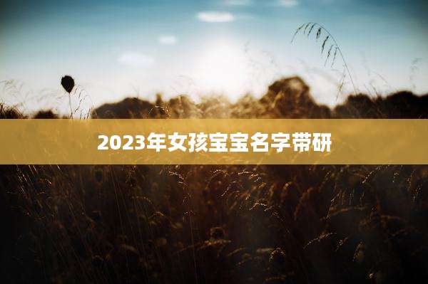 2023年女孩宝宝名字带研