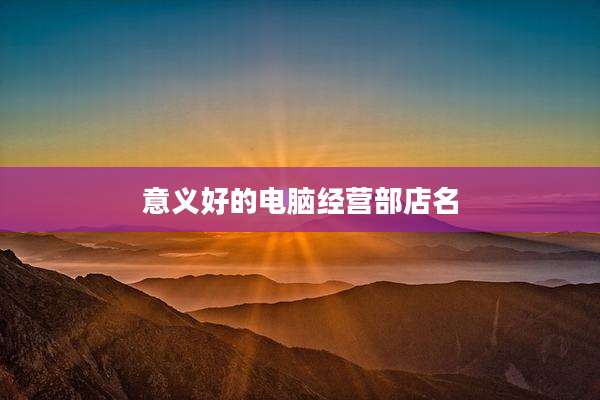 意义好的电脑经营部店名