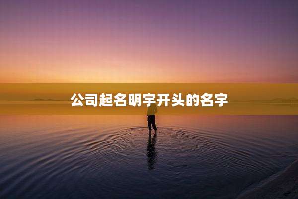 公司起名明字开头的名字