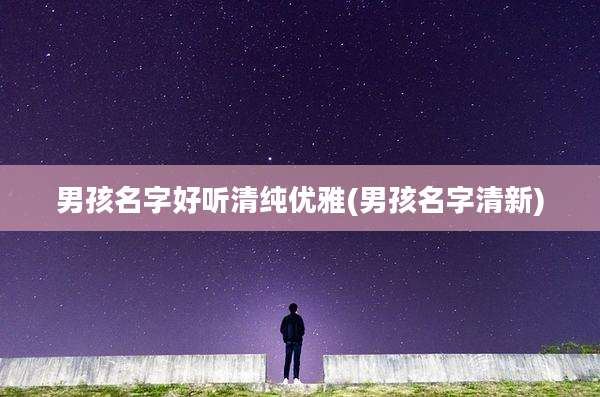 男孩名字好听清纯优雅(男孩名字清新)
