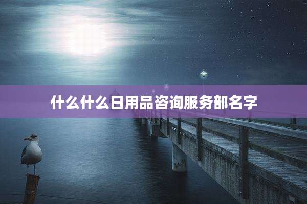 什么什么日用品咨询服务部名字