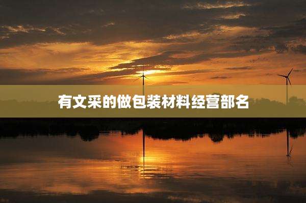 有文采的做包装材料经营部名