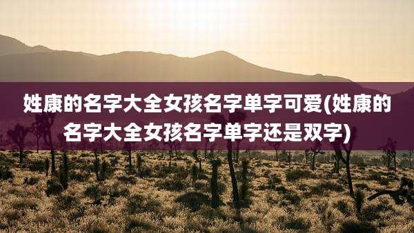 姓康的名字大全女孩名字单字可爱(姓康的名字大全女孩名字单字还是双字)