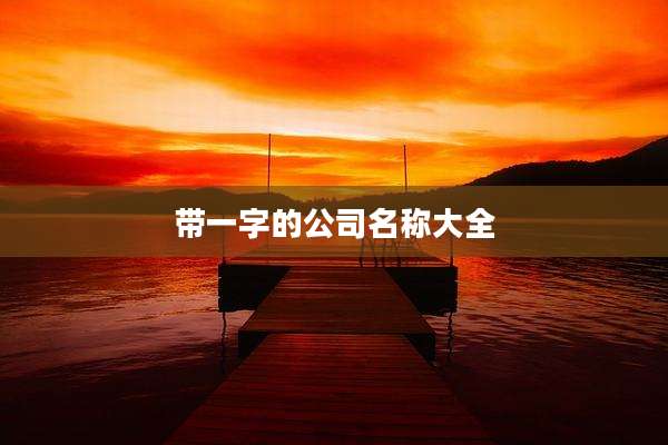 带一字的公司名称大全